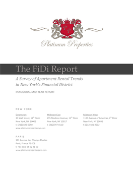 The Fidi Report a Survey of Apartment Rental Trends in New York’S Financial District