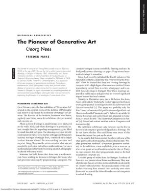 The Pioneer of Generative Art Georg Nees