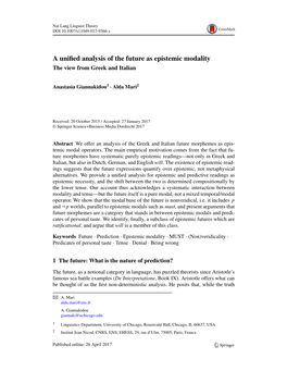 A Unified Analysis of the Future As Epistemic Modality