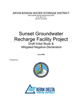 Sunset Groundwater Recharge Facility Project Draft Initial Study & Mitigated Negative Declaration