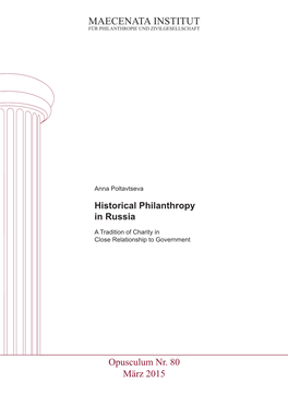 Historical Philanthropy in Russia
