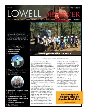 Lowell Observer the Quarterly Newsletter of Lowell Observatory Celebrating 125 Years