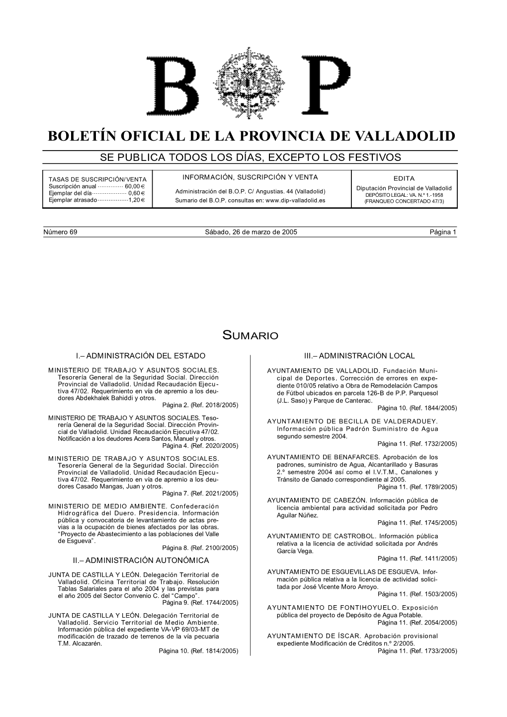 Boletín Oficial De La Provincia De