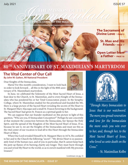 July 2021 ISSUE 57 the Mission of the IE-Publicationmmaculata of the Militia of the Immaculata, USA the Sacrament of Divine Love - PAGE 3