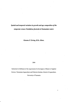 Spatial and Temporal Variation in Growth and Age Composition of The