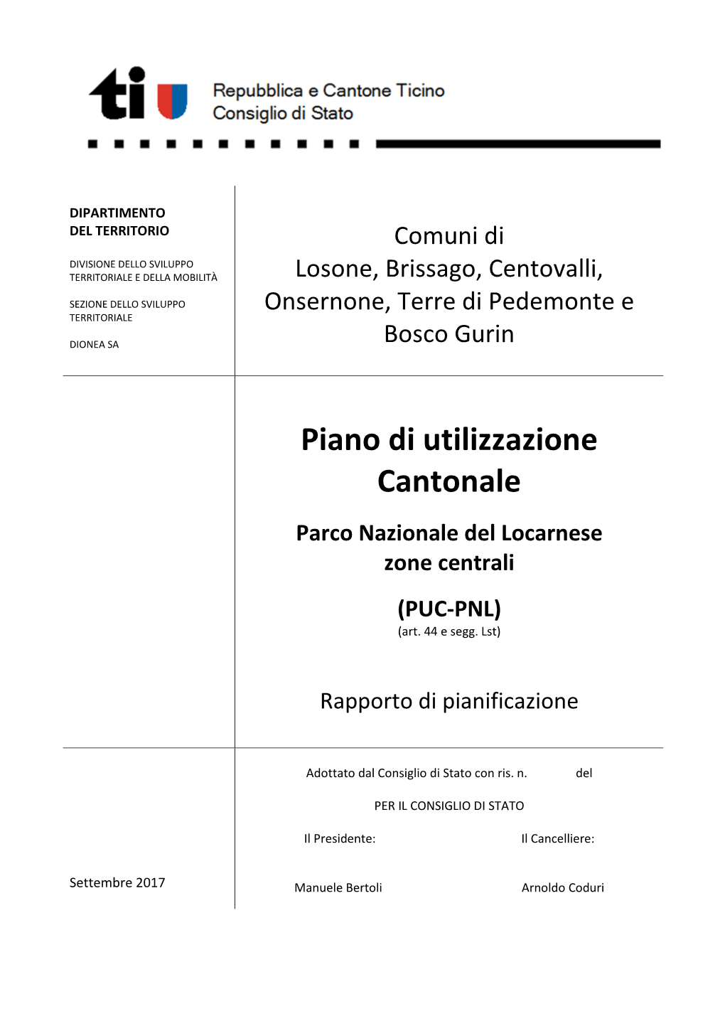 (PUC-PNL) Rapporto Di Pianificazione