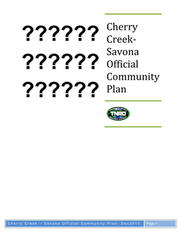 DRAFT Cherry Creek-Savona Official Community Plan Document