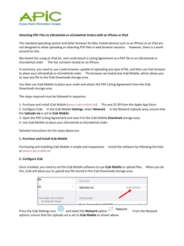 Attaching PDF Files to Estratahub Or Econdohub Orders with an Iphone Or Ipad