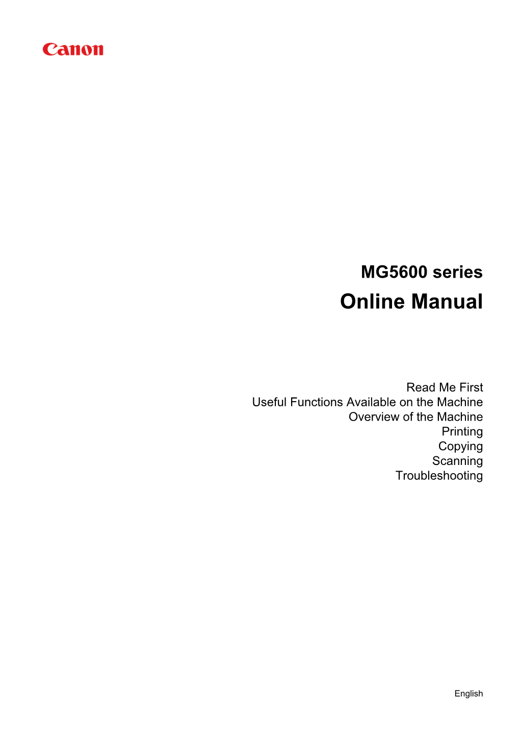 MG5600 Series Online Manual