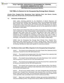 Title 7 Natural Resources & Environmental Control