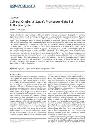 Cultural Origins of Japan's Premodern Night Soil Collection System