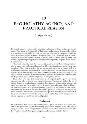 18 Psychopathy, Agency, and Practical Reason
