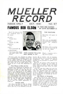 Famous Bob Elson in Two Big Shows