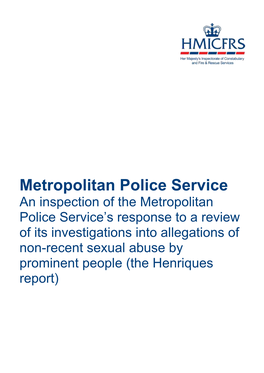 An Inspection of the Metropolitan Police Service's Response to A