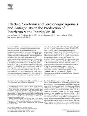 Effects of Serotonin and Serotonergic Agonists and Antagonists on The