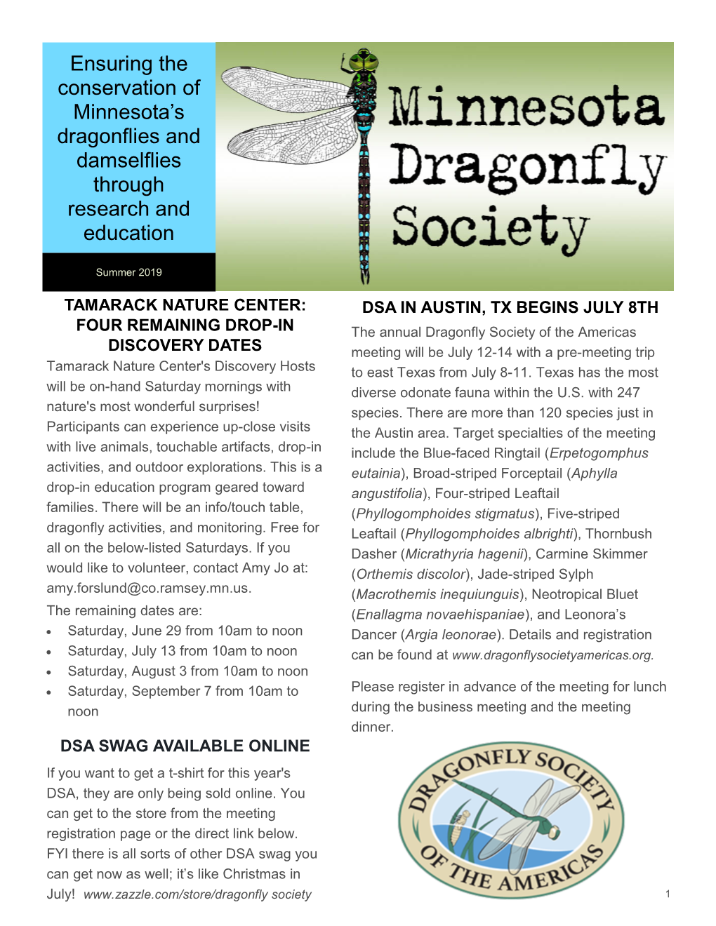 Ensuring the Conservation of Minnesota's Dragonflies and Damselflies Through Research and Education