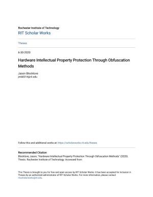 Hardware Intellectual Property Protection Through Obfuscation Methods