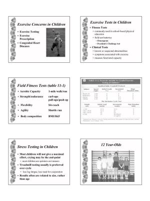 Exercise Tests in Children
