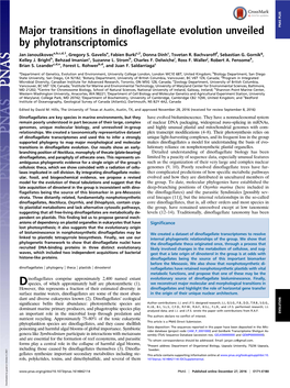 Major Transitions in Dinoflagellate Evolution Unveiled By