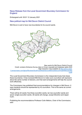 News Release from the Local Government Boundary Commission for England