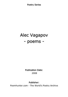 Alec Vagapov - Poems