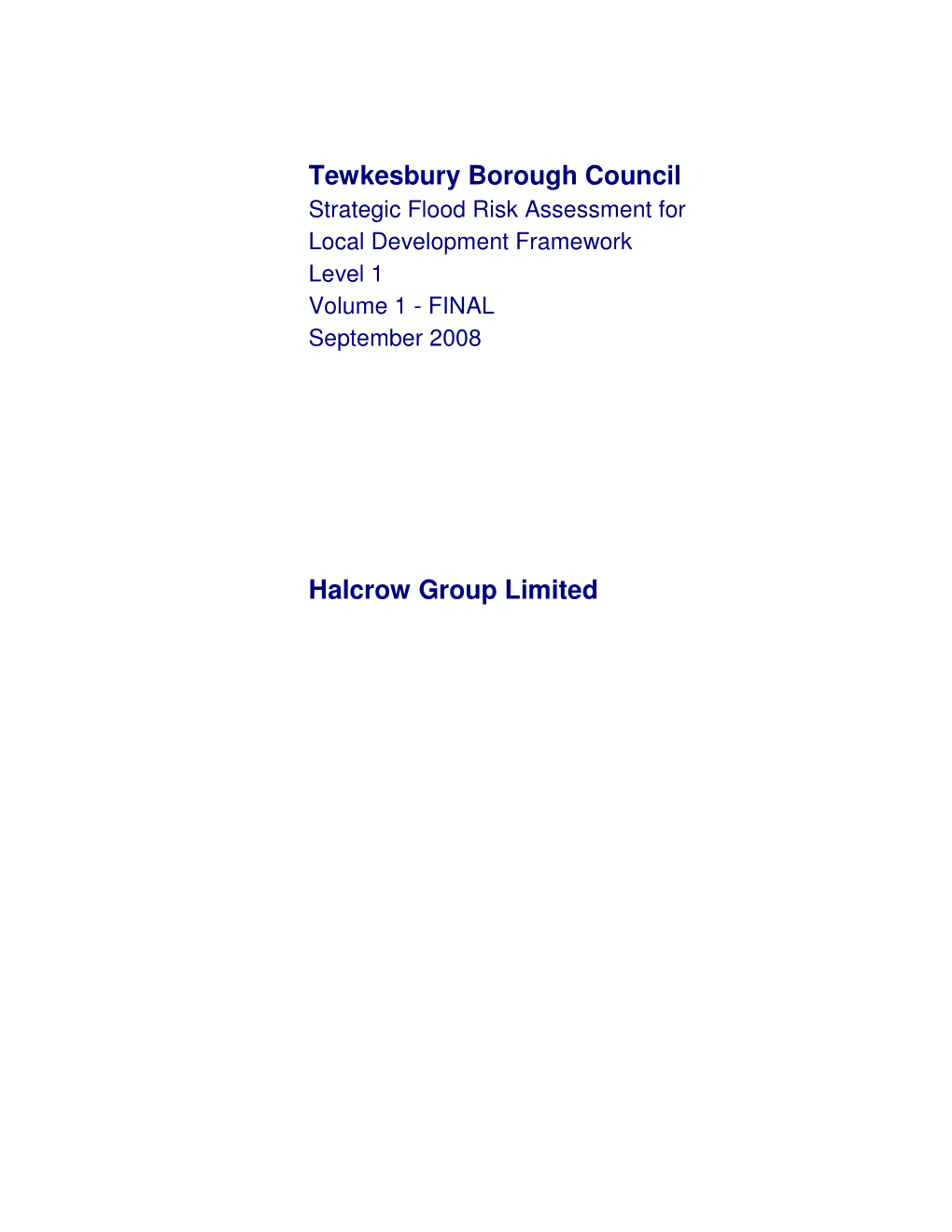 Tewkesbury Borough Council Level 1 SFRA FINAL