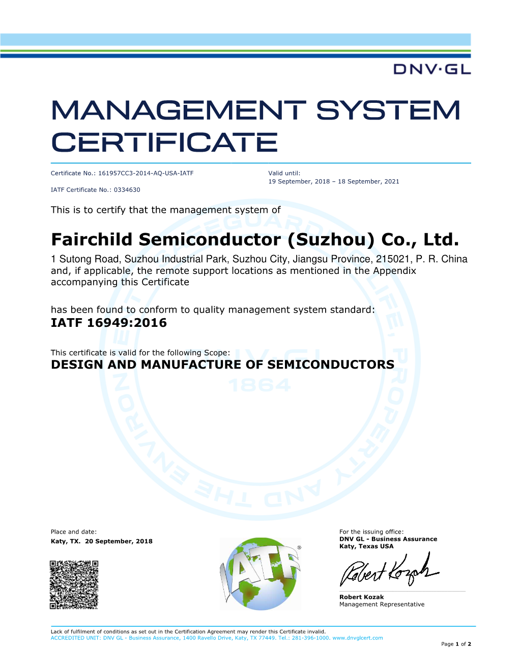 ON Semiconductor Suzhou IATF