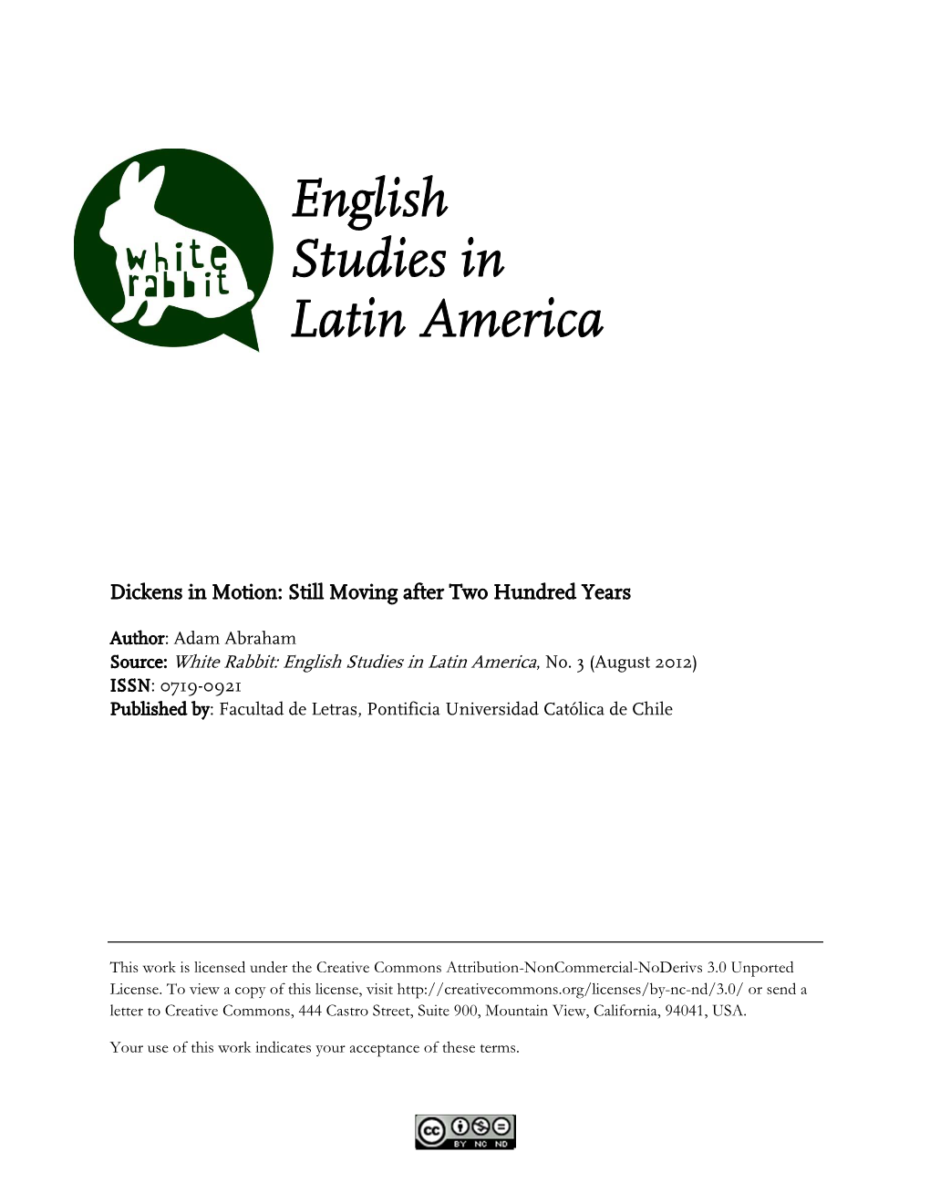 English Studies in Latin America