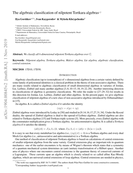 The Algebraic Classification of Nilpotent Tortkara Algebras1,2