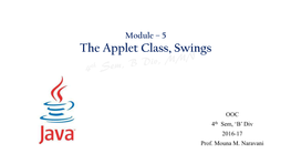 The Applet Class, Swings