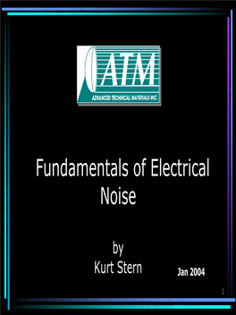 Fundamentals of Electrical Noise