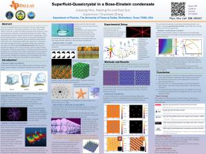 Superfluid-Quasicrystal in a Bose-Einstein Condensate Scan QR Code to Junpeng Hou, Haiping Hu and Kuei Sun Access Supervisor: Chuanwei Zhang Our Paper