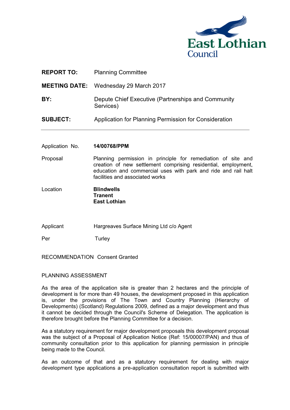 Planning Permission in Principle for Remediation of Site