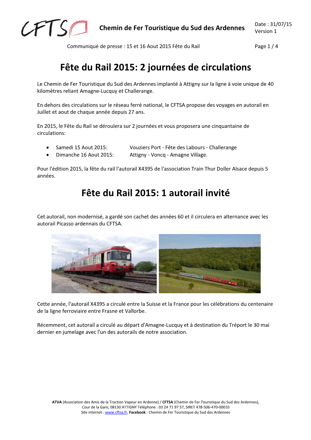 2 Journées De Circulations Fête Du Rail 2015: 1