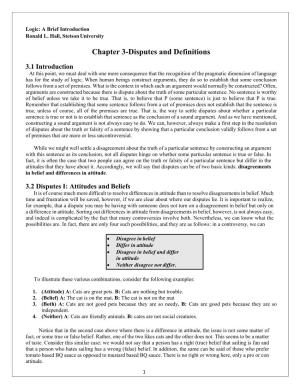 Chapter 3-Disputes and Definitions