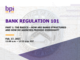Bank Regulation 101