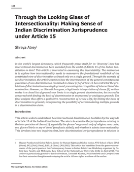 Making Sense of Indian Discrimination Jurisprudence Under Article 15