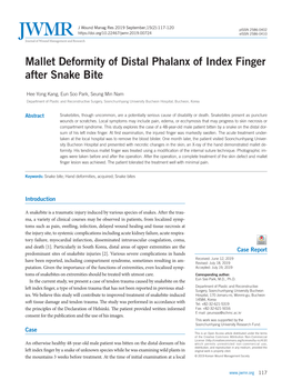 Mallet Deformity of Distal Phalanx of Index Finger After Snake Bite