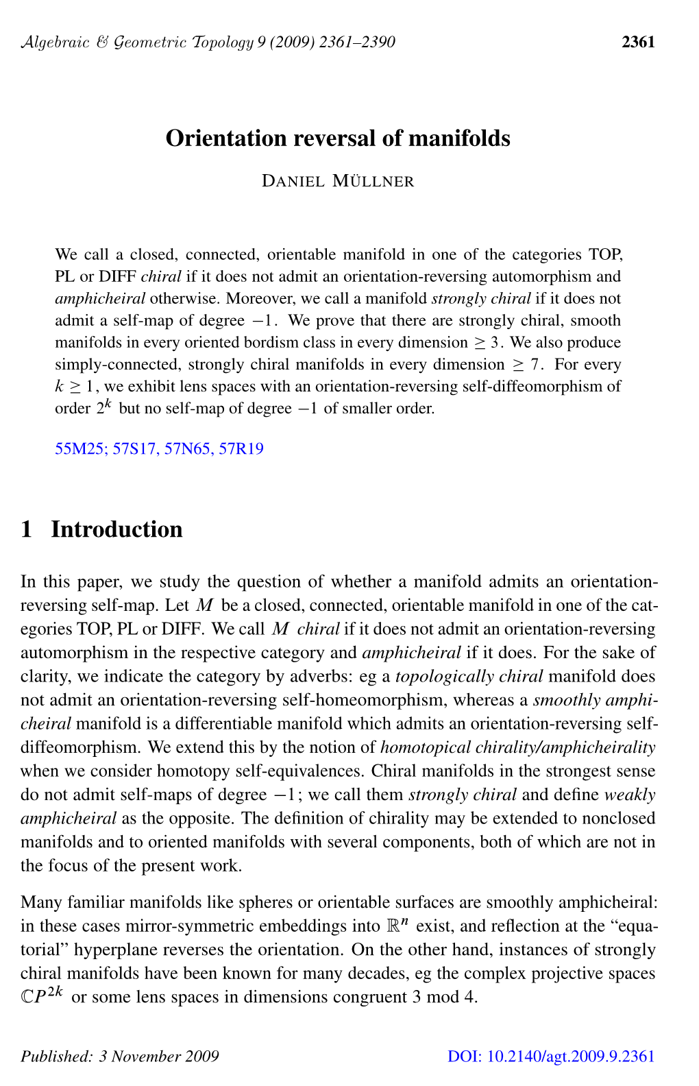 Orientation Reversal of Manifolds