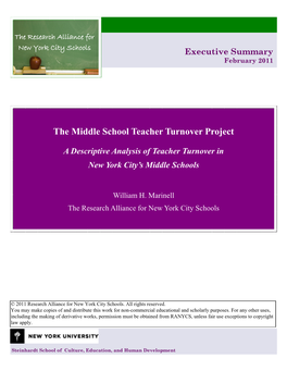 The Middle School Teacher Turnover Project