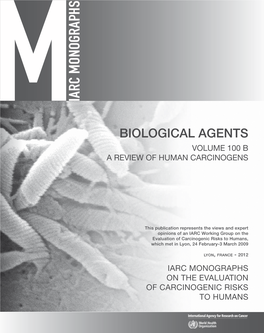 Biological Agents Volume 100 B a Review of Human Carcinogens