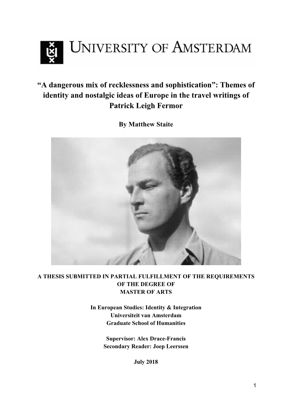 Matthew Staite Leigh Fermor Thesis