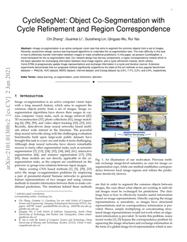 Cyclesegnet: Object Co-Segmentation with Cycle Refinement and Region Correspondence