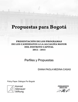Propuestas Para Bogotá