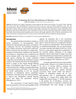 Evaluating the Core Microbiome of Manduca Sexta Authors: Macy Johnson, Dr