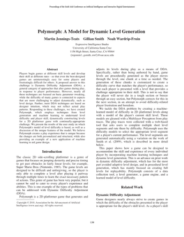 Polymorph: a Model for Dynamic Level Generation