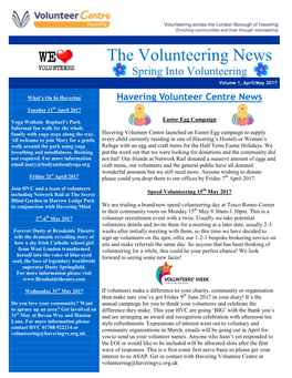 The Volunteering News Spring Into Volunteering Volume 1, April/May 2017