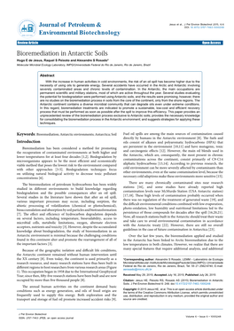 Bioremediation in Antarctic Soils