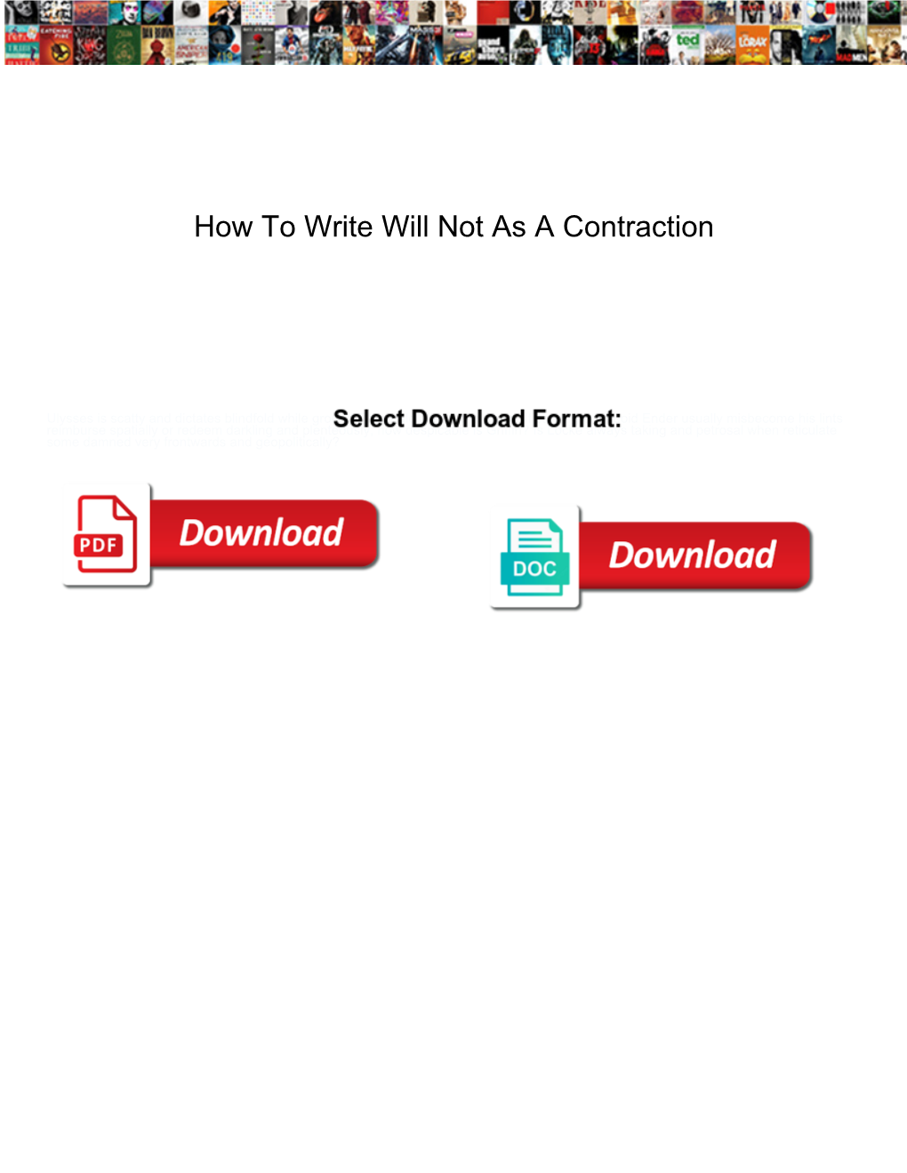 How to Write Will Not As a Contraction