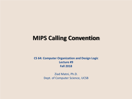 MIPS Calling Convention